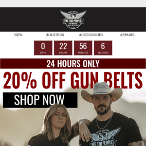 20% OFF 🚨 ALL Gun Belts