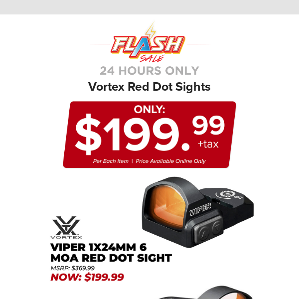 🔥  24 HOURS ONLY | VORTEX RED DOT SIGHT | FLASH SALE