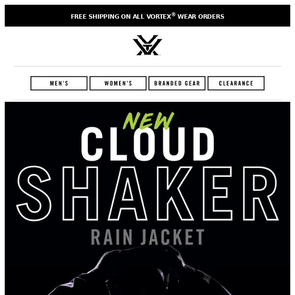 Vortex Men's Cloud Shaker Rain Jacket - Black