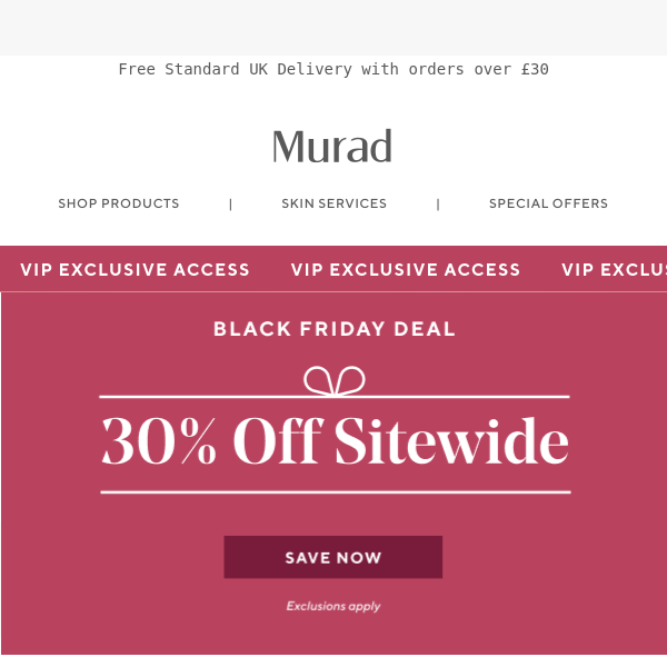 30% Off Sitewide - VIPs Only