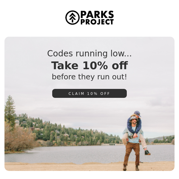 Take 10% off while codes last