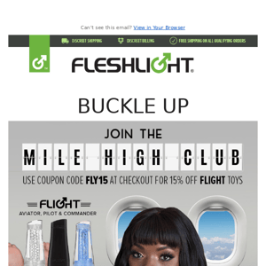 Soar into savings with 15% off Fleshlight Flight toys!