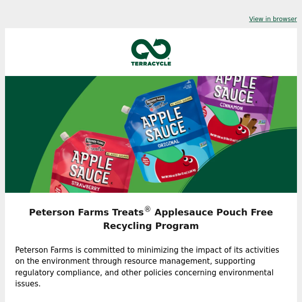 New program alert: Peterson Farms Treats® applesauce pouches