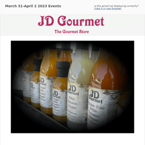 Current JD Gourmet Events March 31-April 2 2023