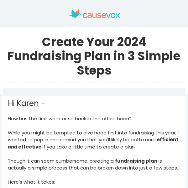 Create Your 2024 Fundraising Plan in 3 Simple Steps