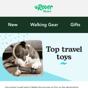 Shop travel toys to keep your dog occupied on trips