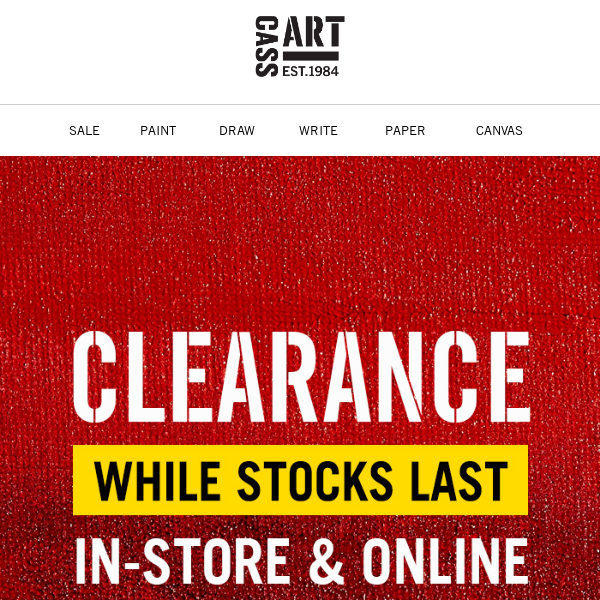 Clearance –Whilst Stock Lasts !