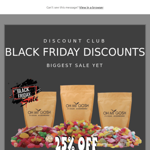 Black Friday 25% off