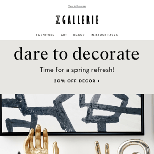 Easy Updates With Fresh New Decor at 20% Off