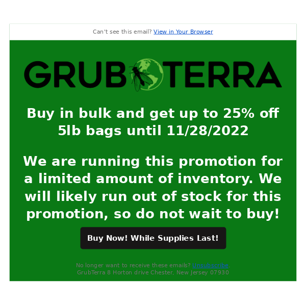 GrubTerra Black Friday Sales are Here!