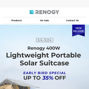 🆕Renogy 400W Lightweight Portable Solar Suitcase is Here!