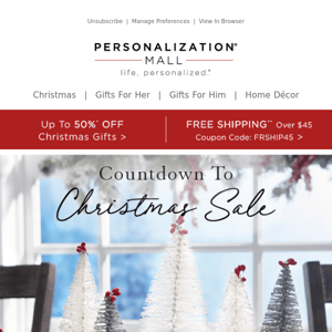 Personalize Your Holiday Celebration | 50% Off Christmas Gifts & Décor