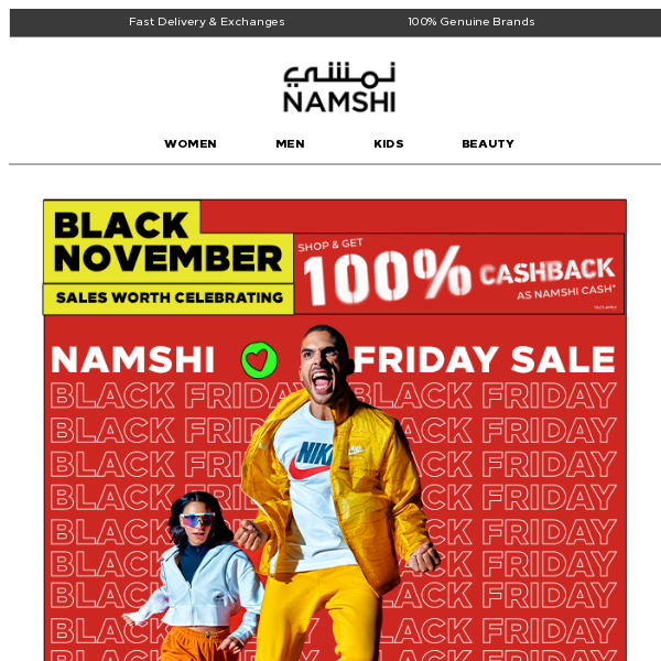 Namshi Friday Sale: 40-90% off + extra 10%!