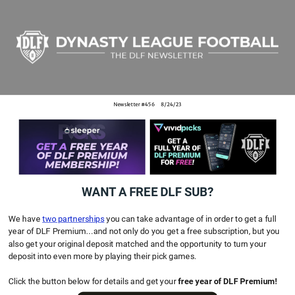 DLF Premium Free With Sleeper Deposit - Dynasty League Football