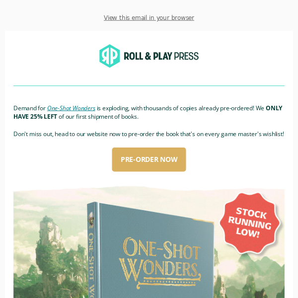 🚨 Selling Out Fast: One-Shot Wonders!!