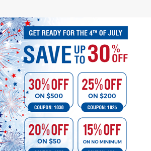 🇺🇸Ending Soon! Our 30% Off 4th of July Sale! 🇺🇸