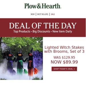 A Wicked-Good Deal: 30% Off Witch Stakes