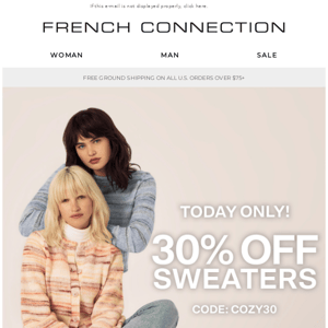 30% Off Sweaters | Today Only!