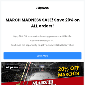 MARCH Madness Sale going on now! Save 20% on ALL ORDERS!