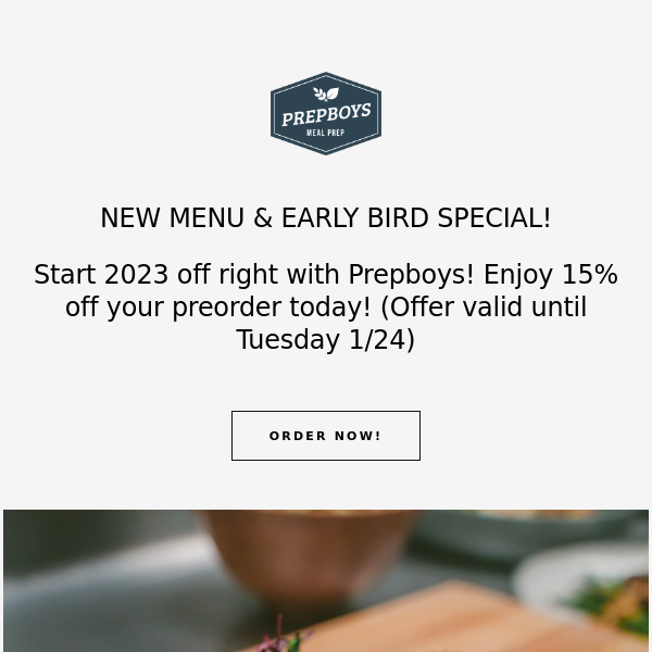 EARLY BIRD & 2 BRAND NEW MENU ITEMS!