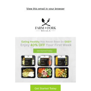 Enjoy 40% OFF Your First Week of Meals