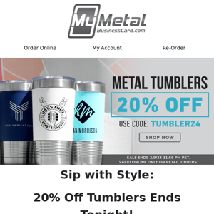 Tumbler Temptation Ends Soon: 20% Off All Tumblers!