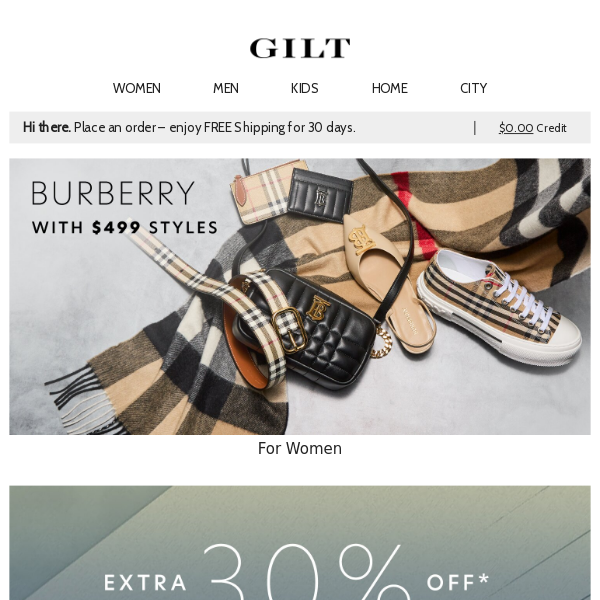 Burberry With $499 Styles | Extra 30% Off for 48 Hours