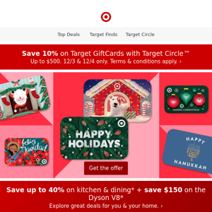 🚨Get 10% off Target GiftCards with Target Circle.