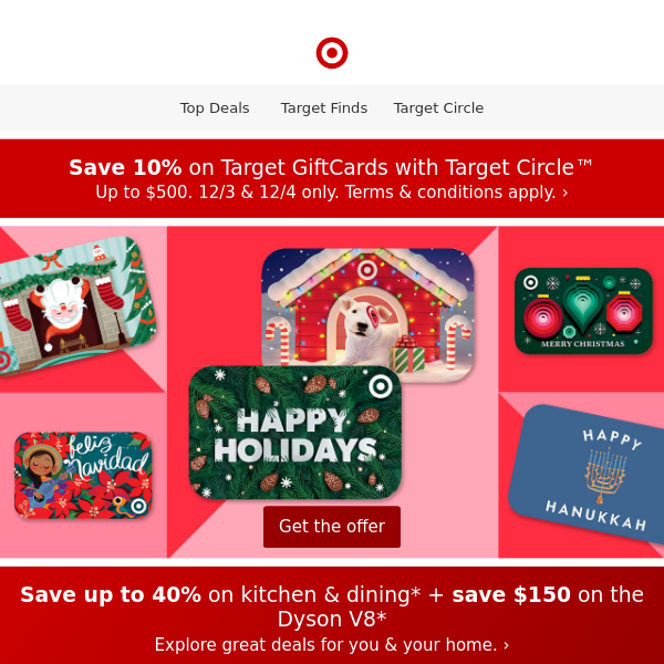 🚨Get 10% off Target GiftCards with Target Circle.