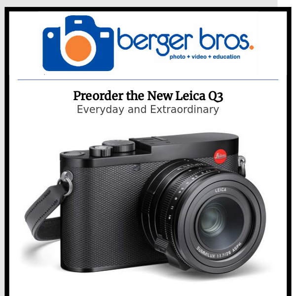 New Leica Q3 Preorder Today
