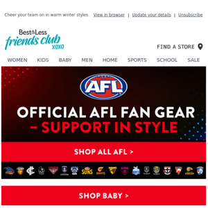 Get the latest official AFL Fan Gear today!