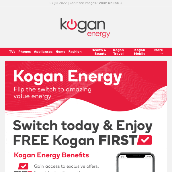 Paying More for Energy? Switch to Kogan Energy & Get a Free Kogan First Membership