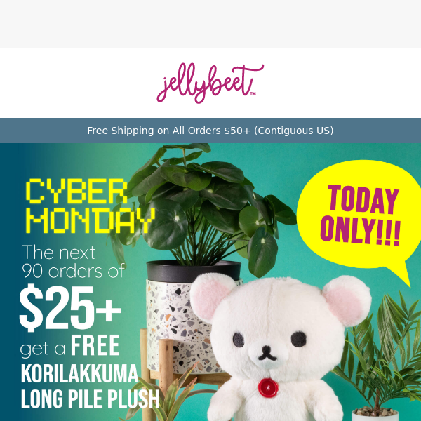 🚨🚨 CYBER MONDAY DEAL - Orders $25+ Get a FREE Korilakkuma Plushie!