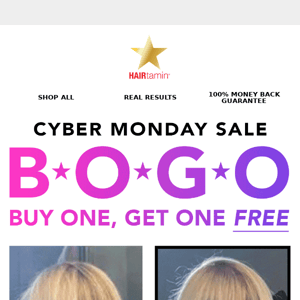 Hairtamin, Don’t Miss our Cyber Monday Sale 😱