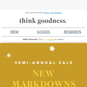 New Markdowns Added! Up to 70% OFF! 🎉