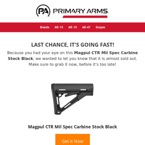⚡ It’s almost gone! See if Magpul CTR Mil Spec Carbine Stock Black is available ⚡