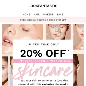 Did someone say 20% off SKINCARE?