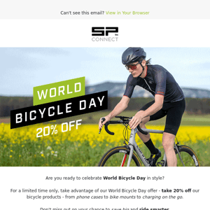 SP Connect | Save 20% this World Bicycle Day '23 🚴