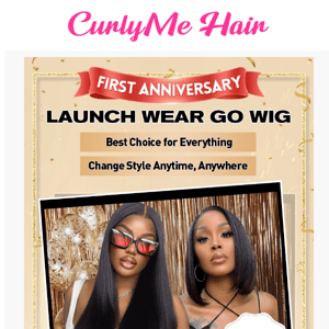 Extra 30% Coupon | CurlyMe Launch Wear Go Glueless Wig 1st Anniversary Promotion❤️