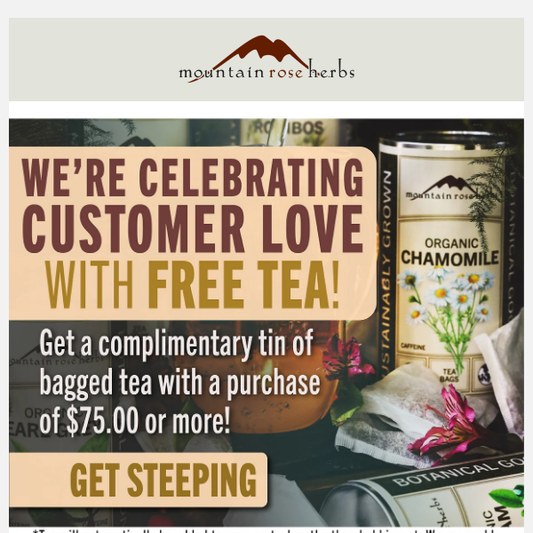 Get Free Tea for Customer Love Day!