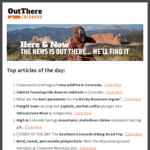 ⛰️ New wildfire sparks; Vehicle found in sinkhole; Veterans Hike for Suicide; & More...