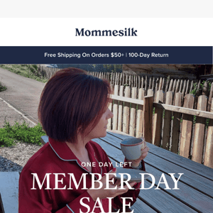 One day left for Members' Sale