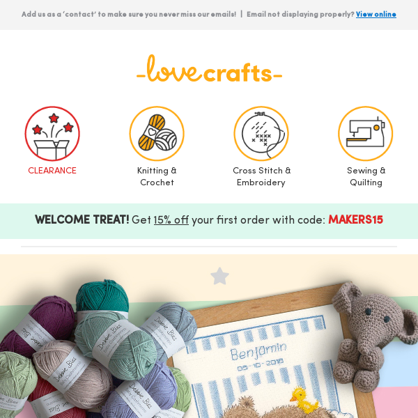 Up to 35% off makes for the little ones! Yarns, toy kits & more