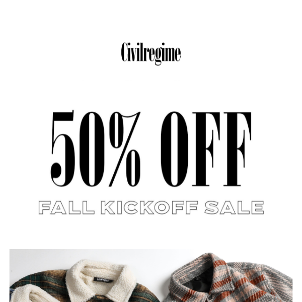 50% off Outerwear