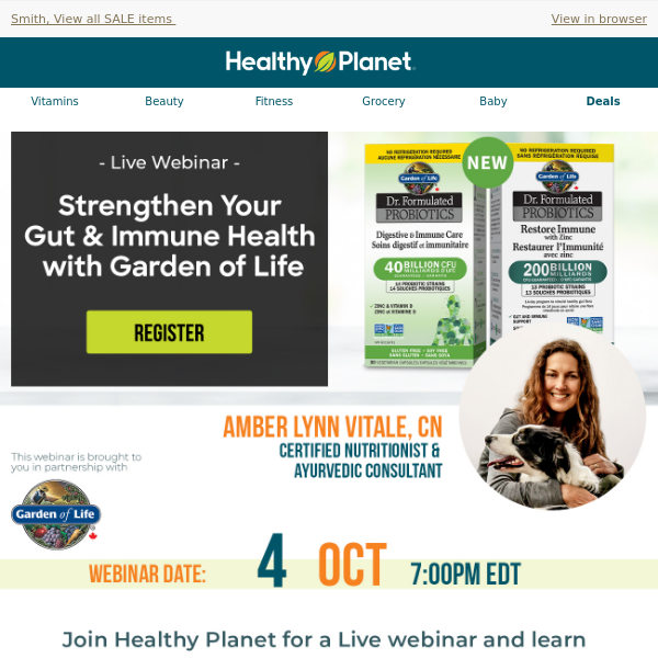Webinar Registration! Strengthen Your Gut and Immune Health with Garden of Life