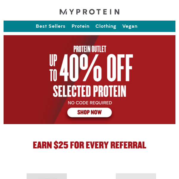 Protein outlet up to 40% off 💪