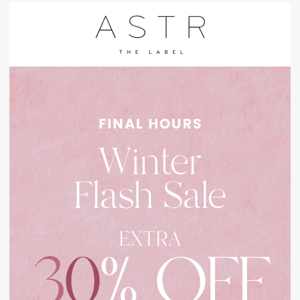 FINAL COUNTDOWN: Winter Flash Sale!