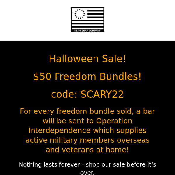 Halloween Sale! $50 Freedom Bundles! Code: SCARY22