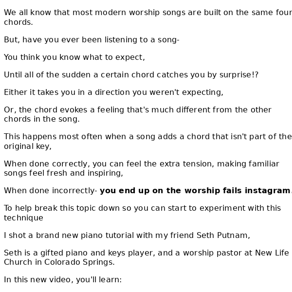 Playing the wrong chords in worship songs