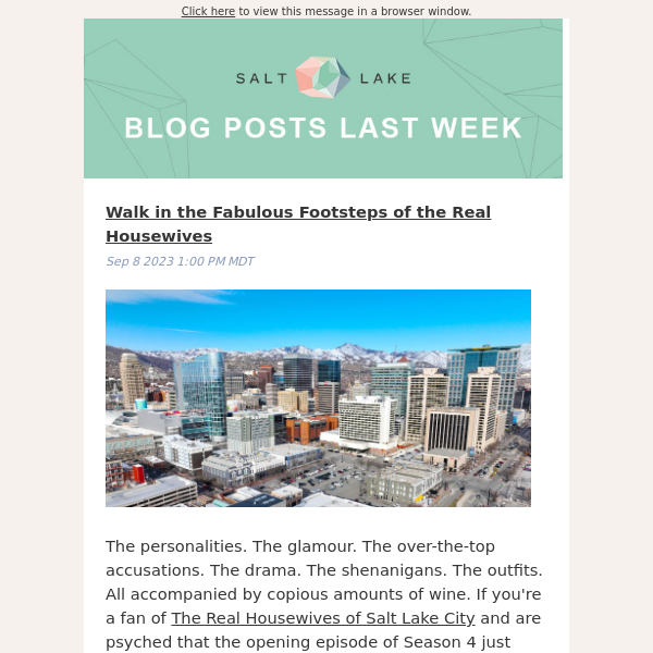 Check out the latest updates to the Salt Lake Scene